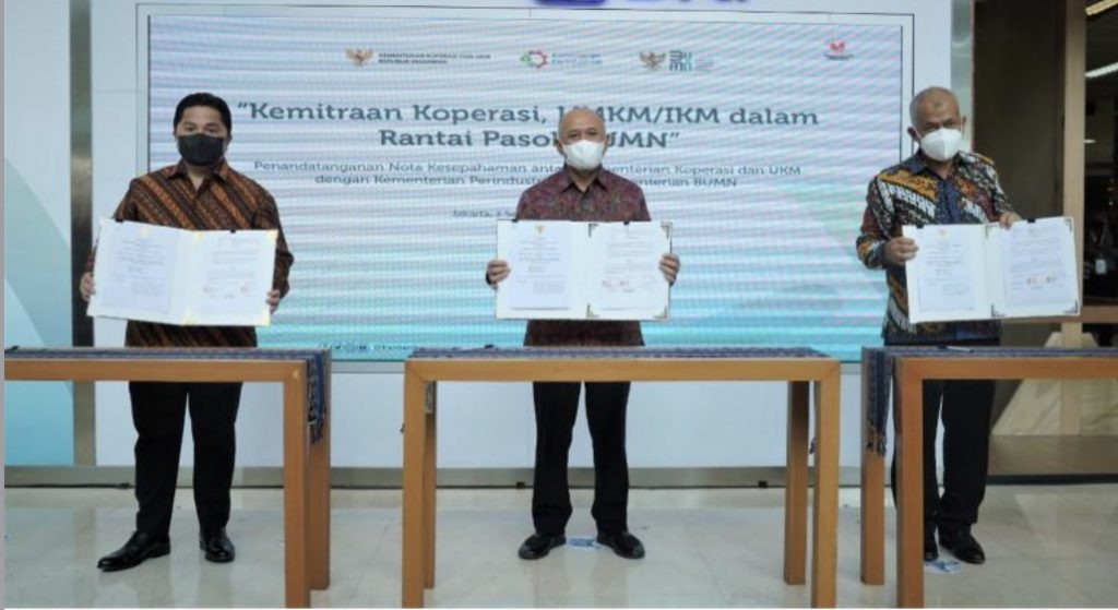 Pemerintah Dorong Koperasi, UMKM, Dan IKM Bermitra Dengan BUMN Perkuat Rantai Pasok