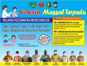 Pemerintah Kec. Moncongloe Target Minimal 70% Masyarakat Sudah di Vaksin