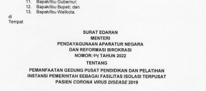Menteri PANRB Terbitkan Edaran Pemanfaatan Gedung Pelatihan Pemerintah Jadi Isoter