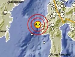 Gempa Berkekuatan Magnitudo 5,8 Guncang Mamuju