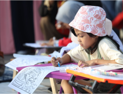 Puluhan Anak Ikuti Lomba Mewarnai di Zona Empat Makassar F8