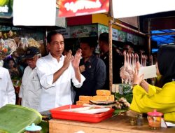 Presiden Jokowi Cek Harga Bapok di Pasar