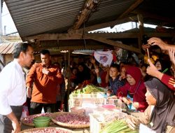 Presiden Joko Widodo dan Ibu Iriana Meninjau Harga Komoditas Pangan di Pasar