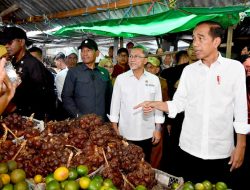 Presiden Jokowi dan Menteri Perdagangan Meninjau Pasar Seketeng