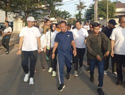 Ketua 455 Maros Dampingi Andi Sudirman Sulaiman Pada Jalan Santai Anti Mager di Gowa