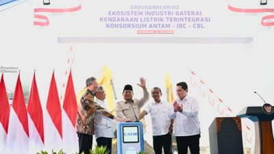 Prabowo Resmikan Pembangunan Industri Baterai Listrik Terbesar di Asia Tenggara