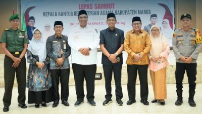 Bupati Maros Hadiri Acara Lepas Sambut Kepala Kemenag Kabupaten Maros