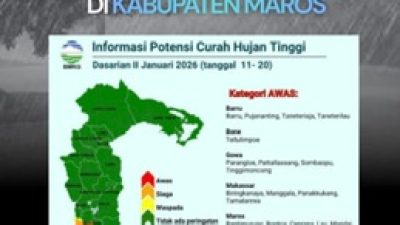 Pemerintah Kabupaten Maros Keluarkan Peringatan Dini Curah Hujan Tinggi