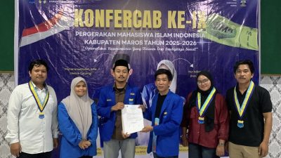 Konfercab IX PMII Maros: Alif Al Isra Resmi Ketua Umum, Kopri Dipimpin Hasbiah