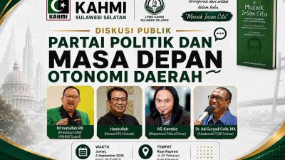 KAHMI Sulsel Akan Gelar Diskusi Publik, Bahas Partai Politik dan Masa Depan Otonomi Daerah